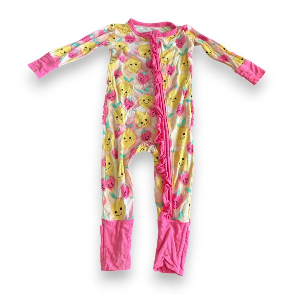 Birdie Bean Summer Ruffle Convertible Romper with Faces 3-6 Months